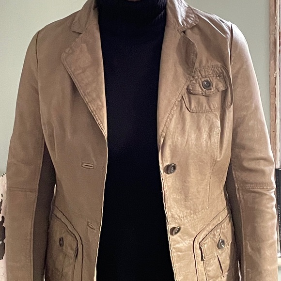 Sandwich taupe leather jacket Size 38 - Picture 5 of 5